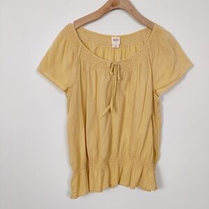 Moschino Supply Co Women's Golden Blouse Size XL Bohemian Old Money Quiet Luxury